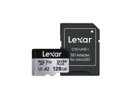 Lexar 128GB Silver Plus microSDXC UHS-I 205MB/s LMSSIPL128G-BNANG 